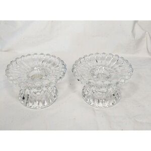 Vintage  Pair 1990's Party Lite Scalloped edge Candlestick Holders
